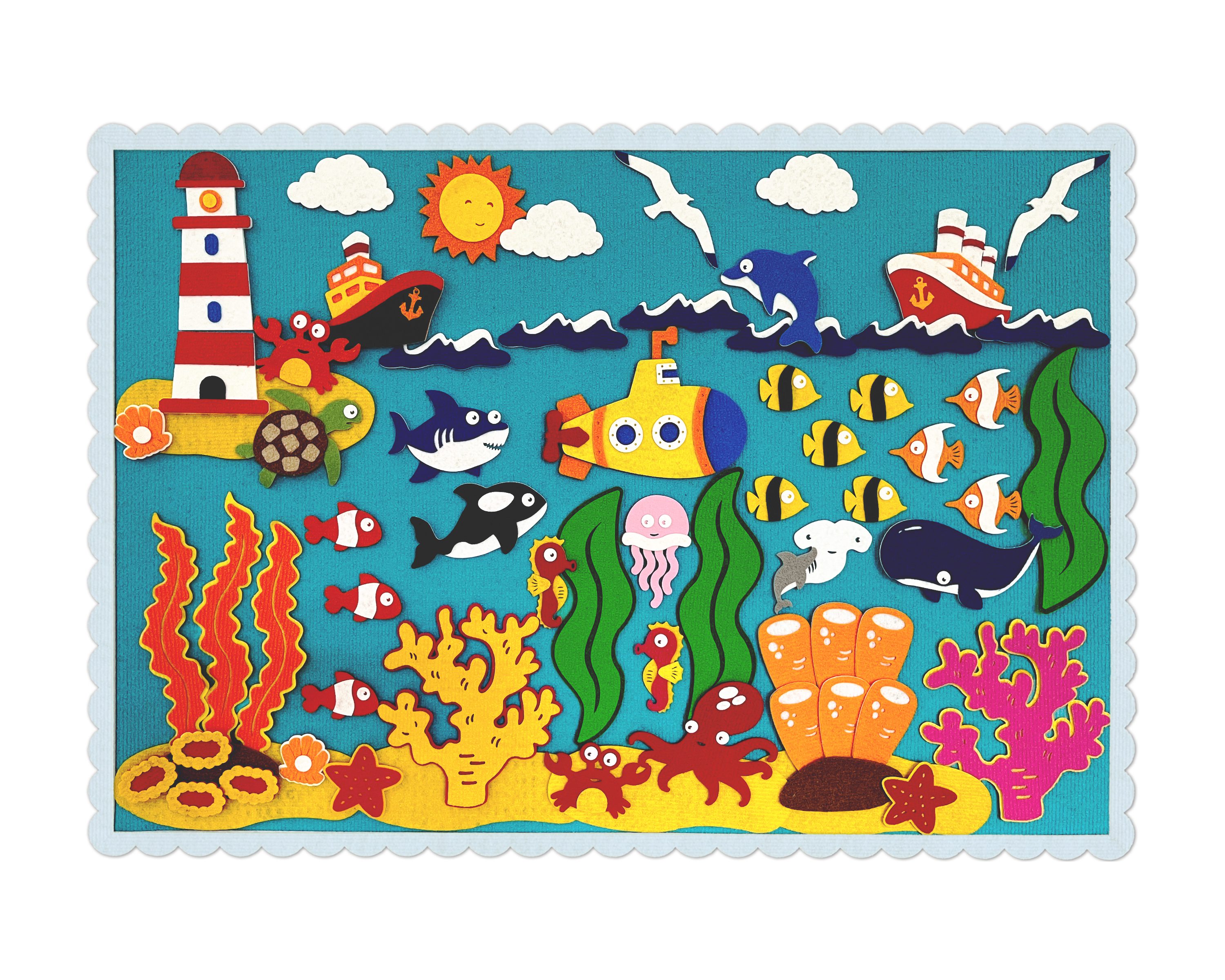 🐳 “Ocean Stories” Felt Storyboard Play Set for Children’s Early Learning and Development