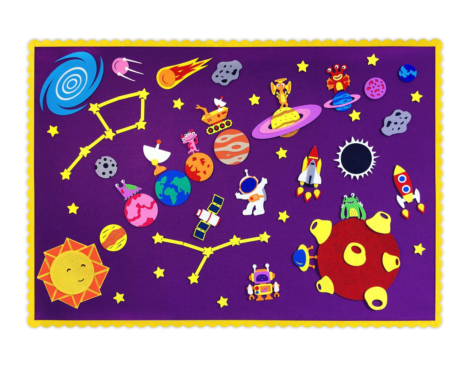 🚀 “Space Stories” Felt Storyboard Play Set for Children’s Early Learning and Development