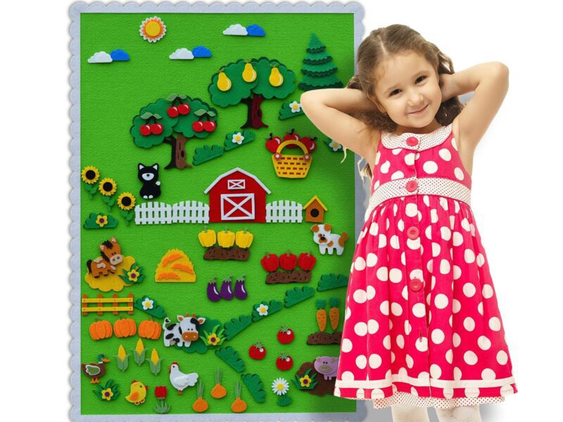 “Farm Stories” Premium Felt Storyboard Play Set for Children’s Early Learning and Development