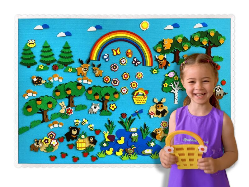 🦔 “Forest Stories” Premium Felt Storyboard Play Set for Children’s Early Learning and Development