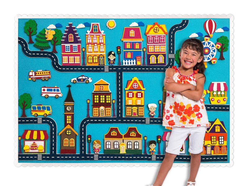 🎡 “City Stories” Premium Felt Storyboard Play Set for Children’s Early Learning and Development